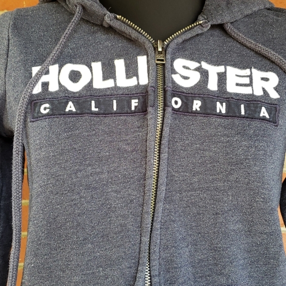 Hollister Jackets & Blazers - Hollister Zip Up Grayish Blue Hooded Jacket Small